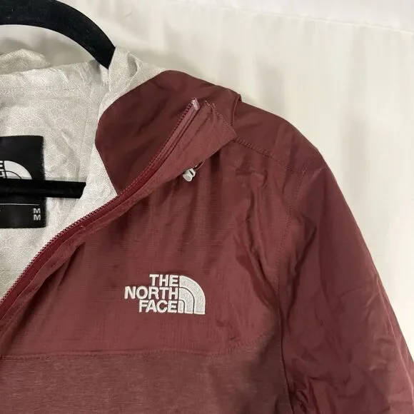 North Face Dryvent Jacket Men's Medium Burgundy Red Full Zip Hooded Zip Pits - Picture 5 of 11